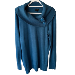 Dalia Teal Cowl Neck Sweater Women’s XL